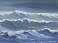 JH09- Julie Herring.  Night Waves. Acrylic on board. 43.5 x 53cm framed. Frame: Limed oak, glazed. £350. Reserved